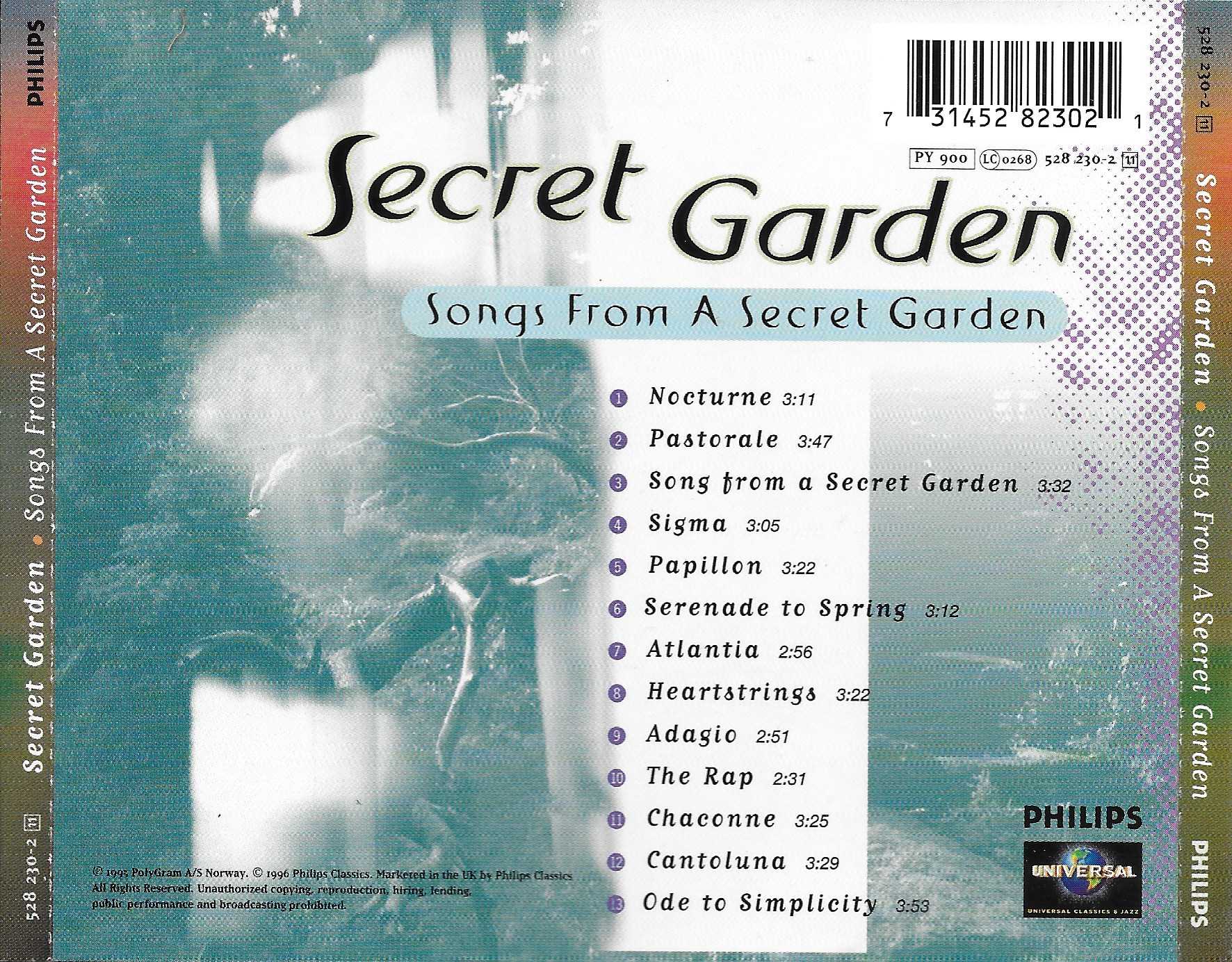 Picture of 528230 - 2 11 Songs from a secret garden by artist Secret Garden 